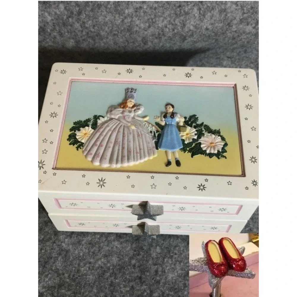 Vintage San Francisco Music Box Company Wizard of Oz Rotating Ruby Slippers